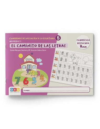 El caminito de las letras · Cuaderno 5 · Cuadrícula destacada 6 mm