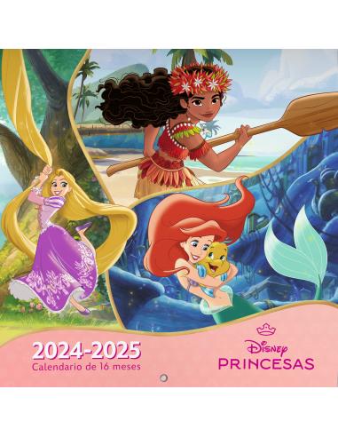 Calendario Princesas 2024 / 2025 - Planificador mensual pared 30x30 cm