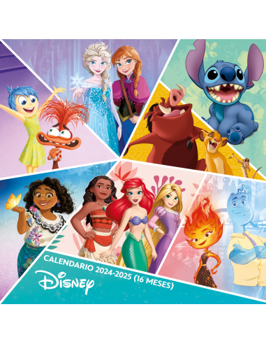 Calendario Escolares Disney 2024 / 2025  - Planificador mensual pared 30x30 cm